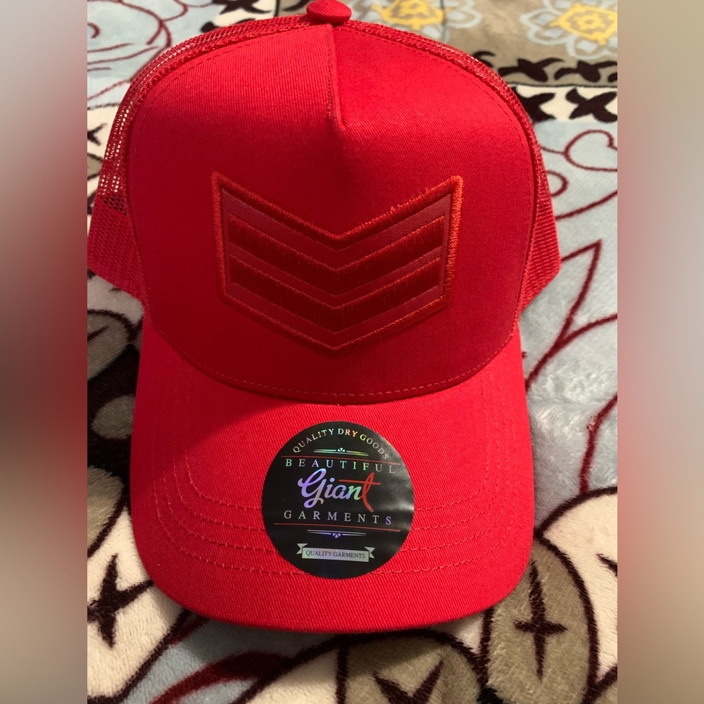 Beautiful Giant Men's Embroidered Adjustable Snapback Mesh Trucker Red Hat Cap